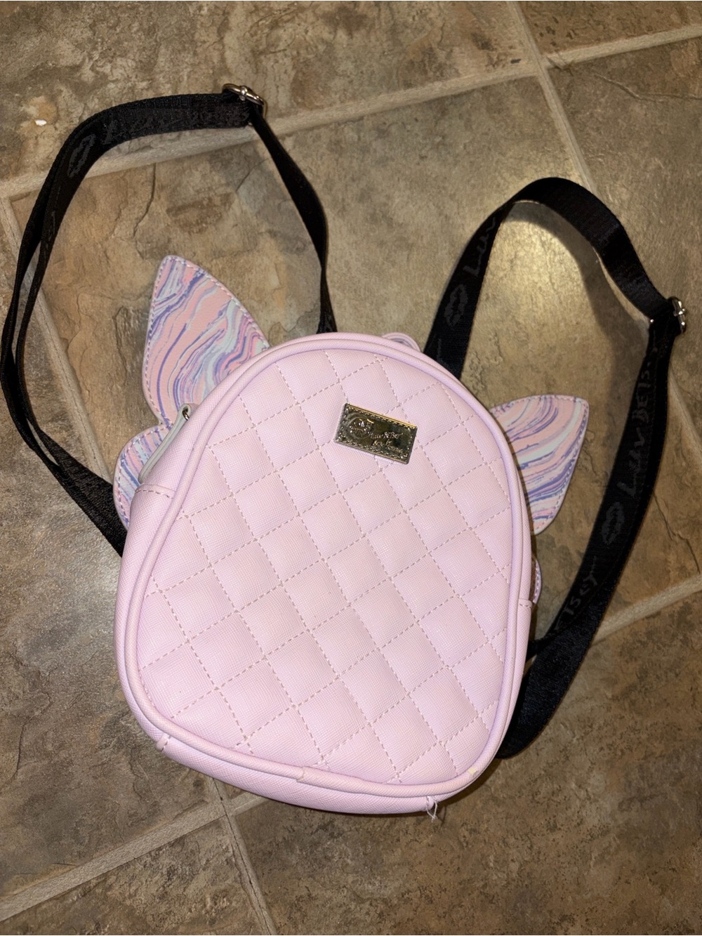BETSEY JOHNSON Butterfly Wings Backpack Shoulder Bag Purple RARE
